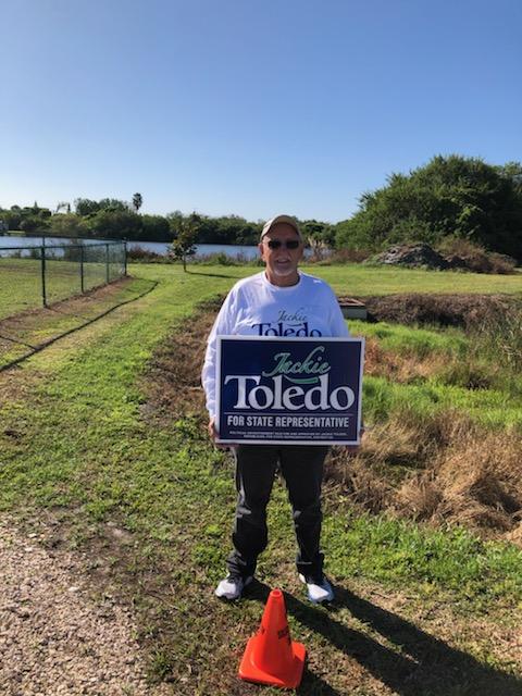 Wade Mullins campaigns for Jackie Toledo, November 3, 2020